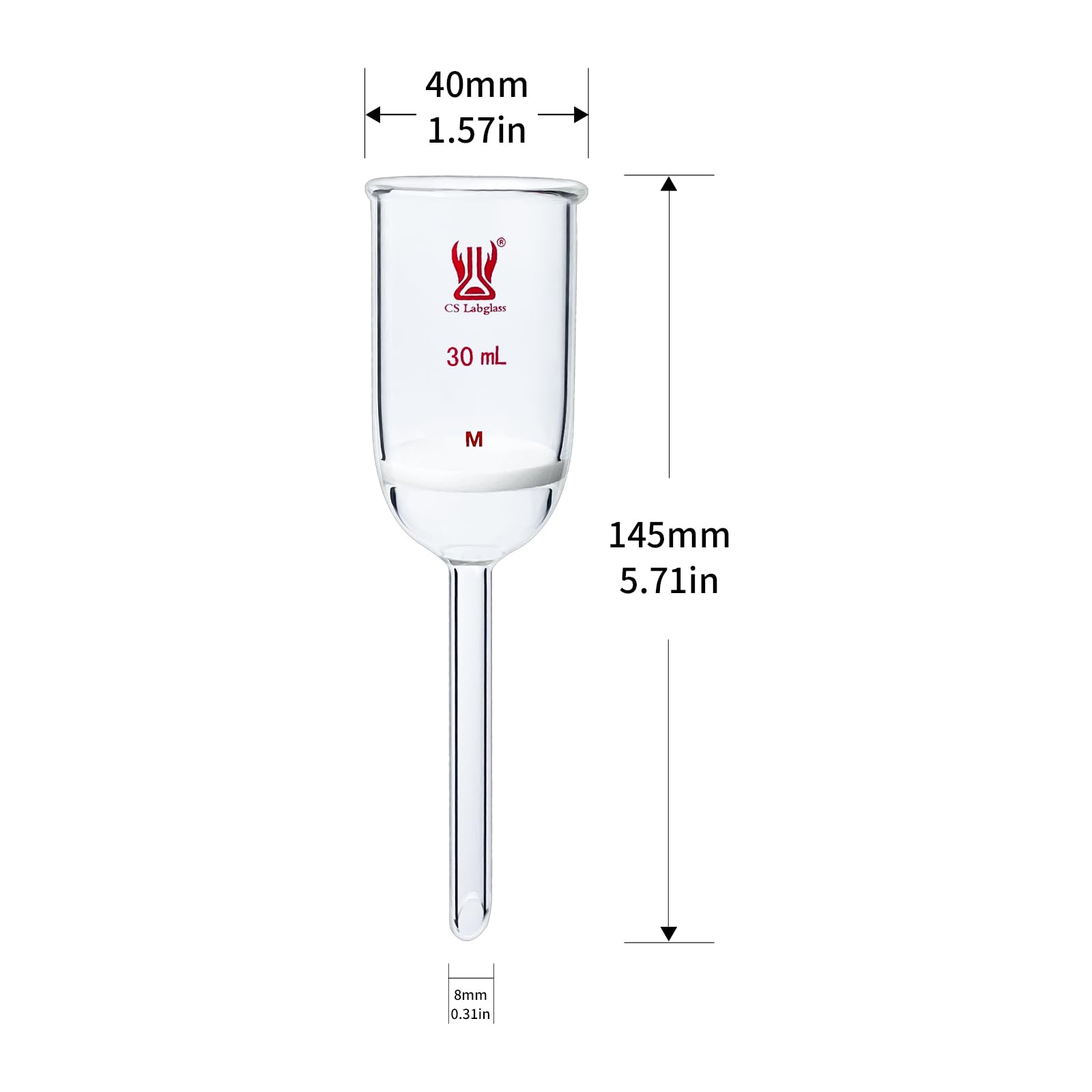 Corning Pyrex 6180-75 Borosilicate Glass Fluted Funnel, with Short Stem, 75mm Diameter (Pack of 12)
