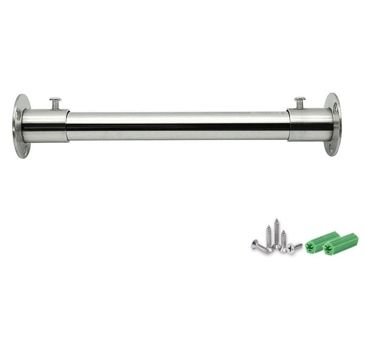 Shower Curtain Rod with Socket Set,Stainless Steel Clothes Rod for Closet/Laundry Room, Wardrobe Garment Bar Wall Mount for Bathroom Shoe Cabinet Balcony(130cm/51.2 in)