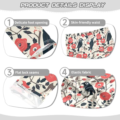 Red Roses with Eyeballs and Black Crows Kids Girl's Athletic Leggings Stretch High Waisted Lounge Pants Exercise3