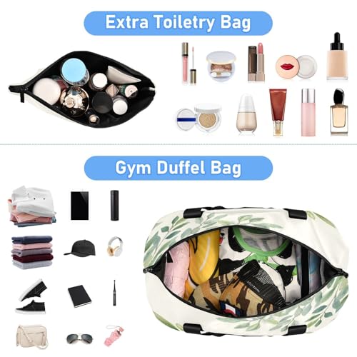 Sloth Leaves Green Duffel Bag for Women Men Gym Bag with Shoe Compartment Wet Pocket Carry On Weekender Overnight Bags for Airline Travel Under Seat4