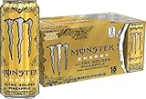 Monster Energy Ultra Golden Pineapple, Sugar Free Energy Drink, 16 Ounce (Pack of 15)