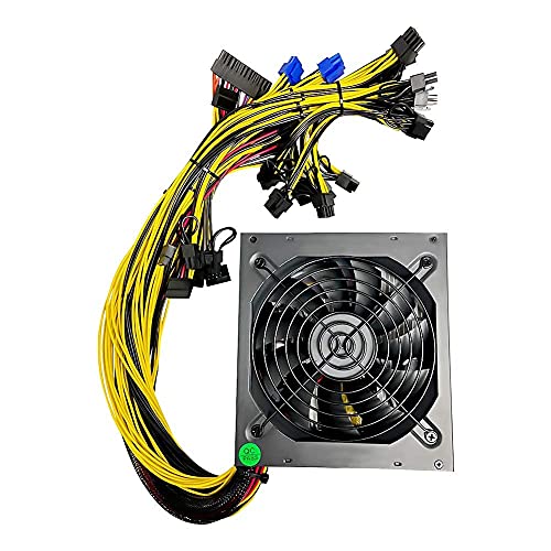 Mining Rig ETH Ethereum 1800W Power Supply Support 8 GPUs GPU Mining Rig, ETH Miner, Active PFC, PC 1800W Mining Power Supply PSU for 8 GPU ETH Rig Ethereum Miner