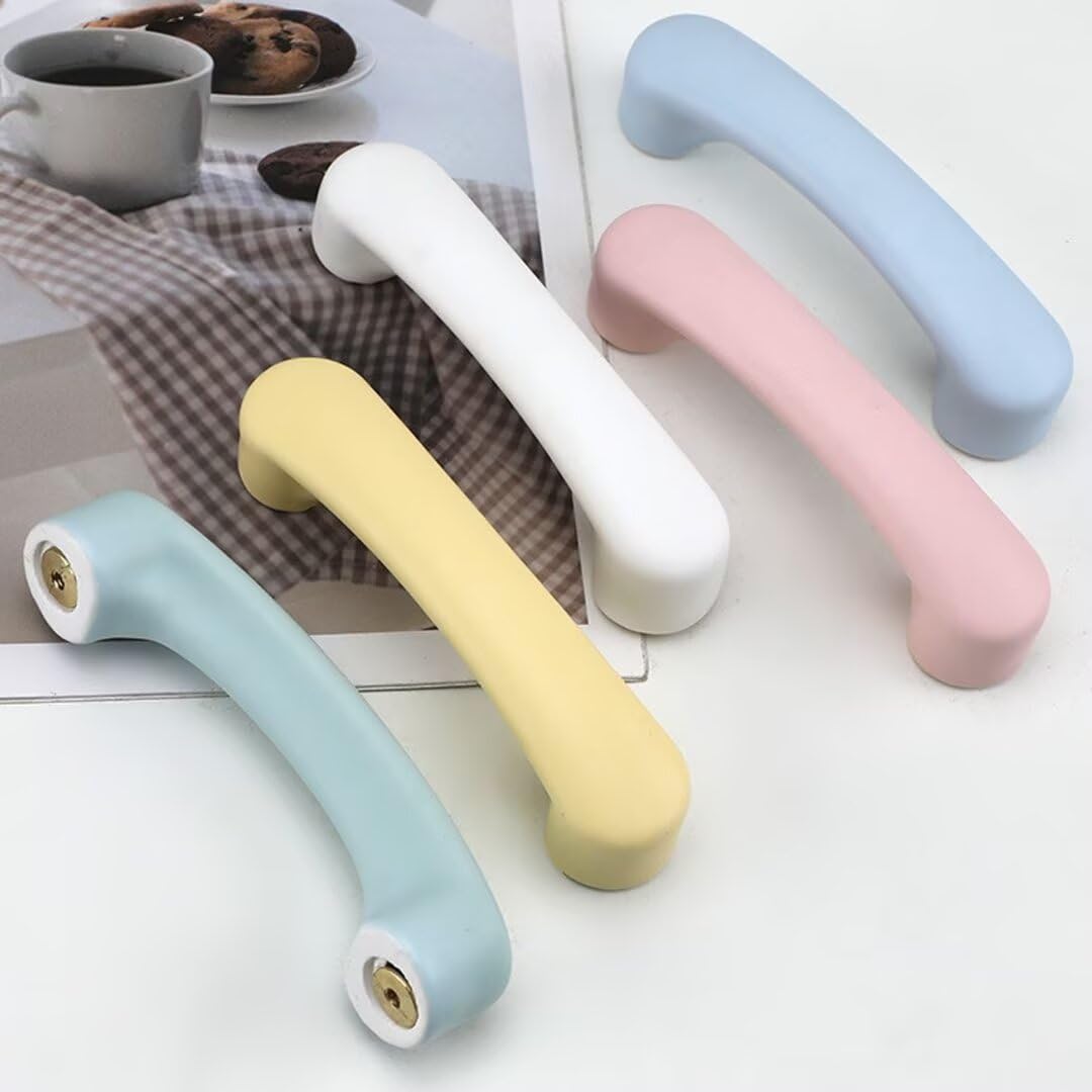 Lot de 12 boutons de porte en céramique - Poignées de tiroir de meubles pour cuisine, salle de bain, commode, maison, bureau, décoration - CC : 96 mm