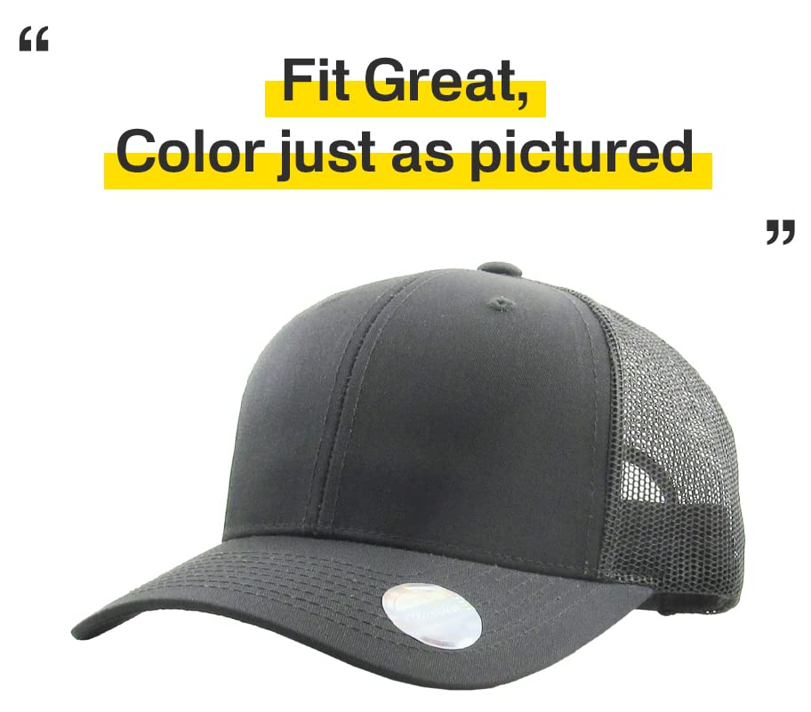 Image of Classic 6 Panel Cotton Twill Mesh Trucker Cap Hat Adjustable Snapback Hat