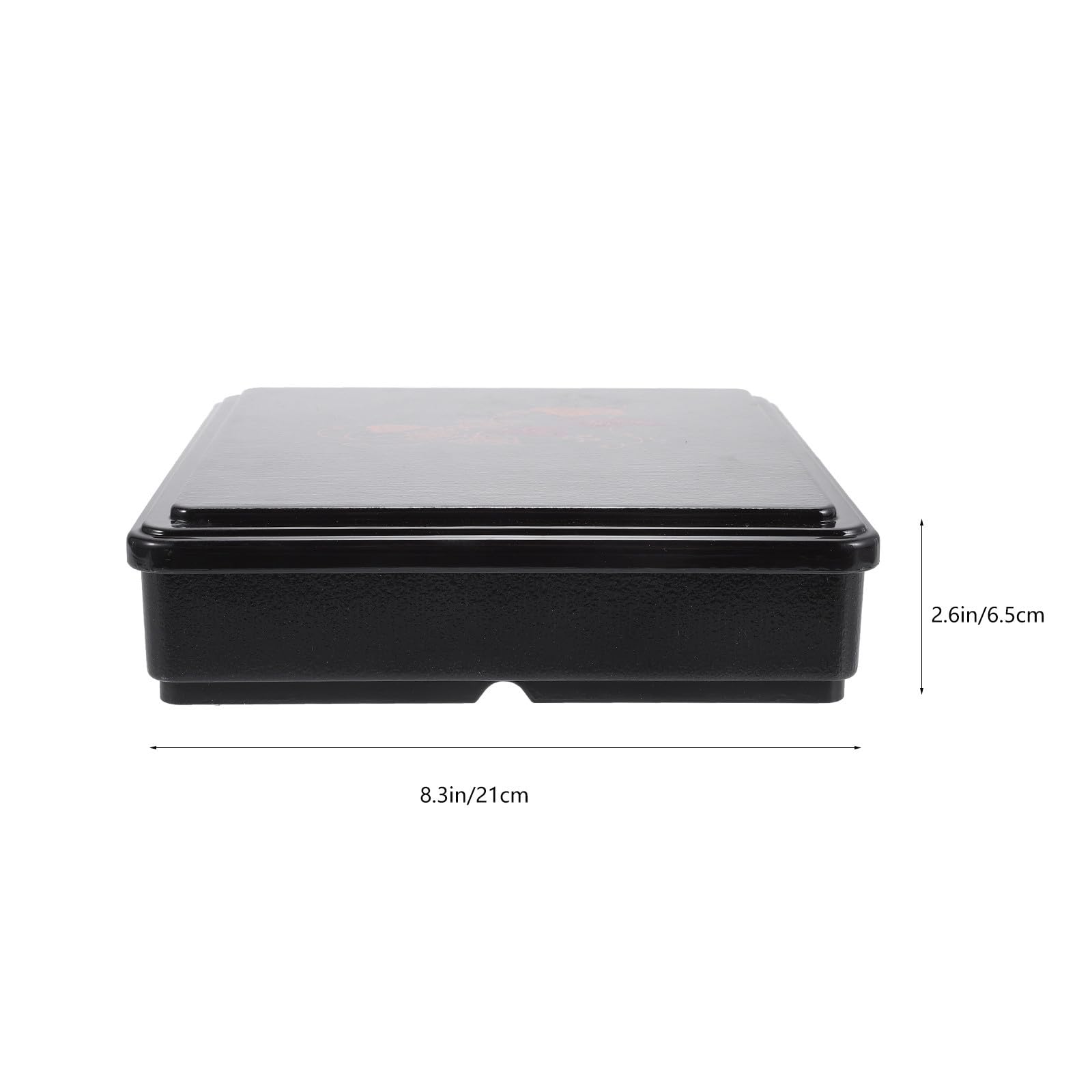 CRAFTHROU Bento Box Giapponese Rotondo in Melamina Divisori Nero | Formato Portatile, Bordi Lisci, per Casa e Campeggio, Adatto a Lavoratori e Studenti