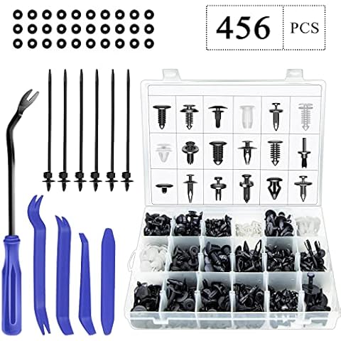 AXELECT 456 Pack Trim Removal Tool, Car Panel Door Audio Trim Tool Kit, Auto Clip Fastener Remover Pry Tools Set, Push Pins Clip Removal Tool Set Cover