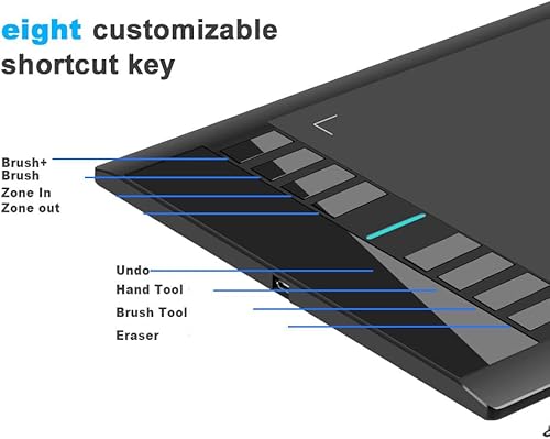 Miniatura 6 de UGEE Gráficos de tableta de dibujo, M708 V2 actualización de PC, computadora y dispositivo Android, gráfico ultra delgado y grande de 10 x 6