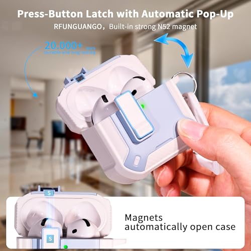 Image of RFUNGUANGO for AirPods 5 /4 Case (2026 /2024) with Lock, Blue