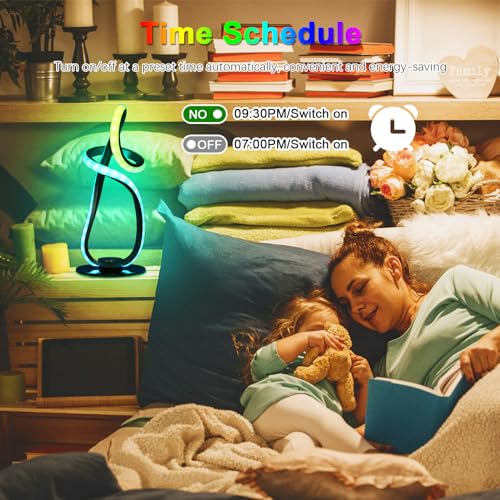 Neoglint Modern Spiral RGB Table Lamp Color Changing Night Light Music Sync Ambient LED Nightstand Lamp Dimmable Bedroom Lamp APP Control Remote Control for Home Decor Living Room Bedroom Office Neoglint Modern Spiral RGB Table Lamp Color Changing Night Light Music Sync Ambient LED Nightstand Lamp Dimmable Bedroom Lamp APP Control Remote Control for Home Decor Living Room Bedroom Office
