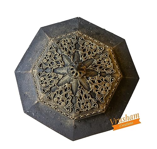 Image of Chatrapati Shivaji Maharaj Statue Murti in Meghdambari with LED Light (1 Feet) Polymarble (Copper Shade)
