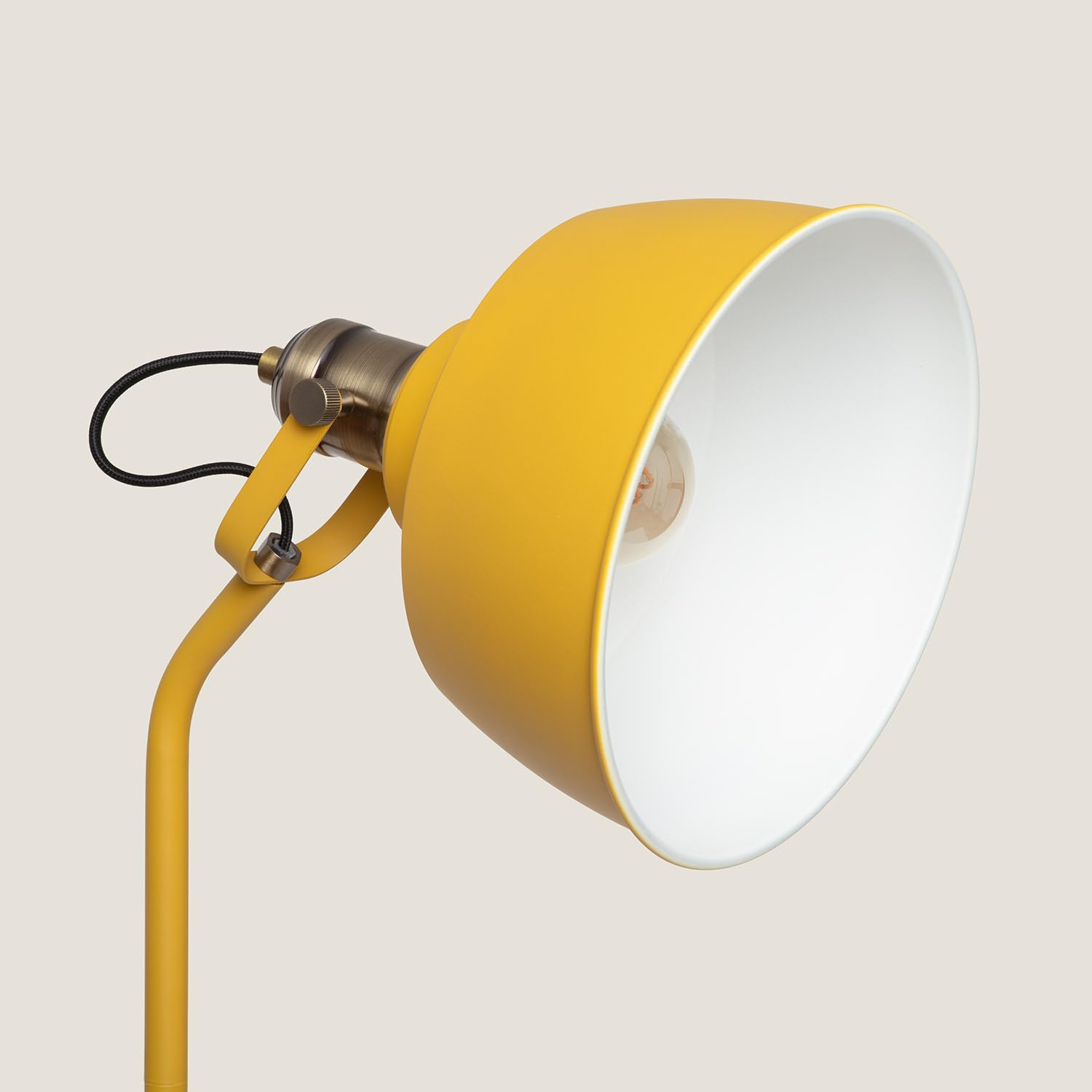 LEDKIA Lámpara de Pie Metal Luise Amarillo