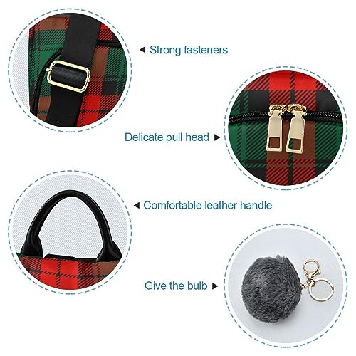 Image of ALAZA Christmas Tartan Plaid Backpack Purse for Women Anti Theft Fashion Back Pack Shoulder Bag