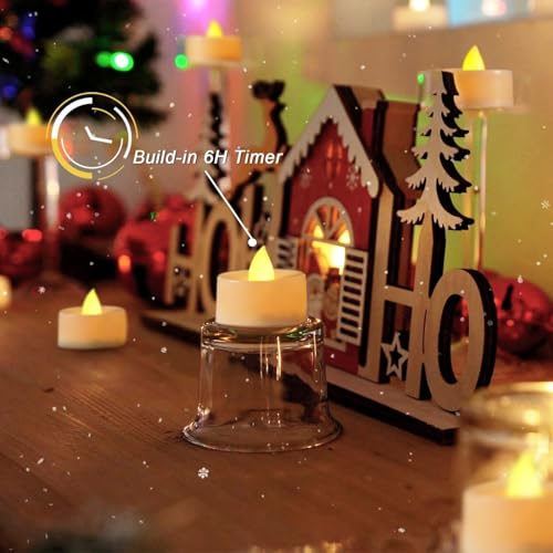 Image of TEKCOOL 6 Pcs Flameless & Smokeless Decorative Acrylic led TeaLight Candle for Gifting, Festival, Deepavali, Diwali Decoration, Home Decor, Navratri, Anniversary, Birthday Candles'
