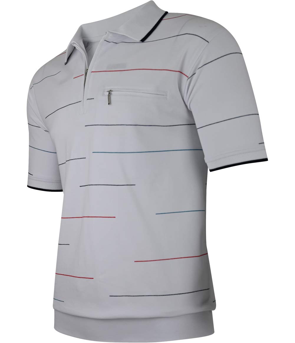 Soltice Men's Short Sleeve Polo Shirts, Checked Collar Shirt, Striped Polo Shirts, Blouson Shirts Made of Cotton Mix (M to 3XL)
