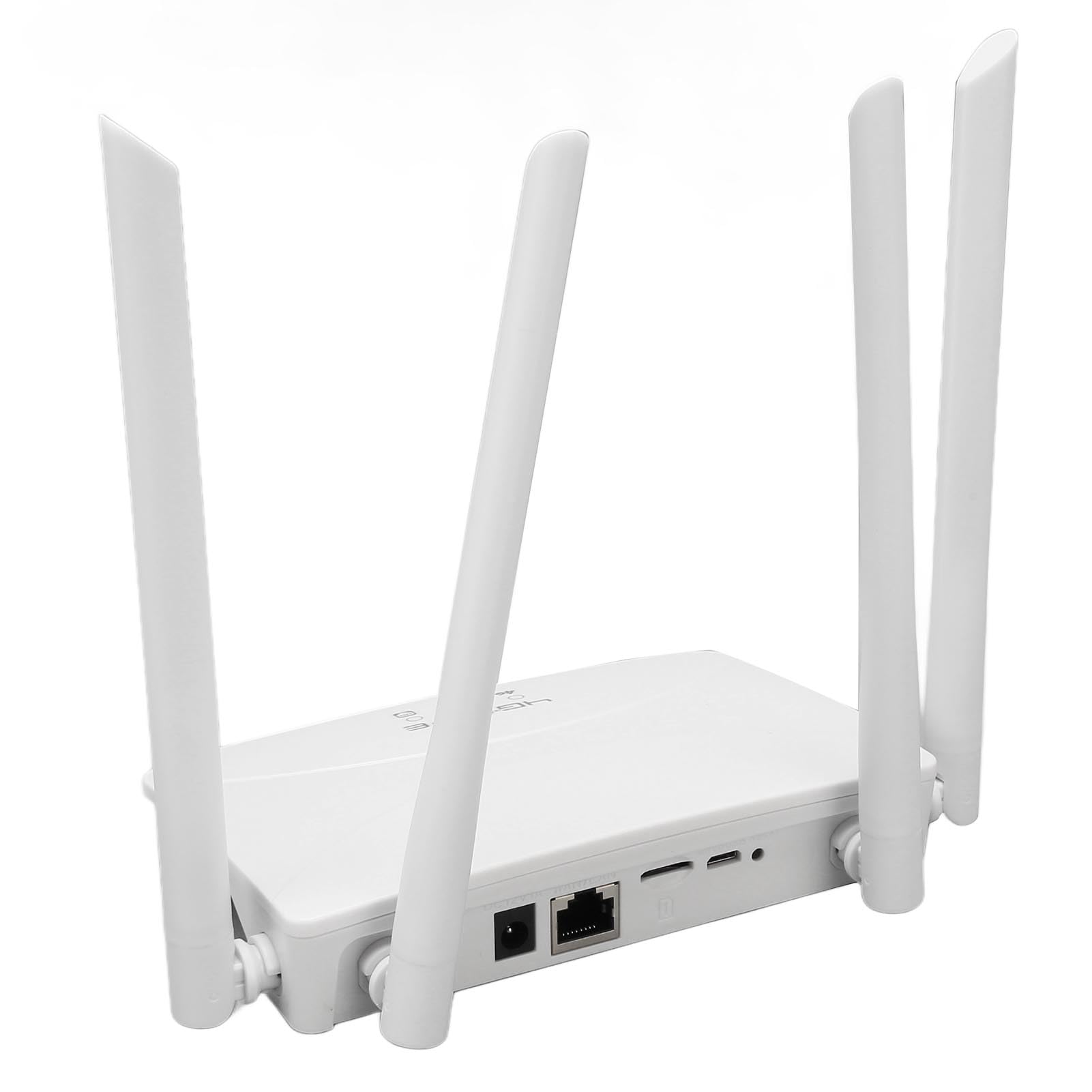 Router 4G LTE, Bezprzewodowy Router Wi Fi Cat4 300 Mb/S, Odblokowany Mobilny Punkt Dostępu 2, 4G do Domowego Biura, Router Bezprzewodowy Z 4 Nieodłączalnymi Antenami(EU)