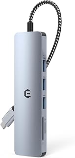 SUTOUG Docking Station, 6-in-1 USB C Hub with 4K HDMI Adapter, SD/TF Card Reader, USB 3.0/2.0 Ports,Dual Monitor Type C Multiport Adapter Docking Station for MacBook Pro Air, Surface Pro, iPad Pro