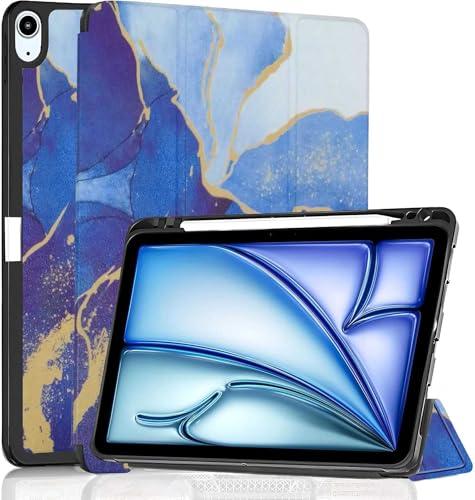 Image of ProElite Case for Apple iPad Air 11 inch M4 /M3 /M2 2026 /2025 /2024, Air 5th /4th Gen 10.9 inch [Auto Sleep /Wake Cover] [Pencil Holder] [Soft Flexible Case] Recoil Serie, Ocean Blue