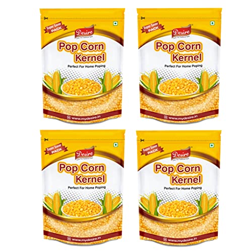 Image of Desire Popcorn Kernel Seeds, 4kg | Jumbo Size Imported Makkai Popcorn Kernels | High Expansion, Perfect for Homemade Popcorn