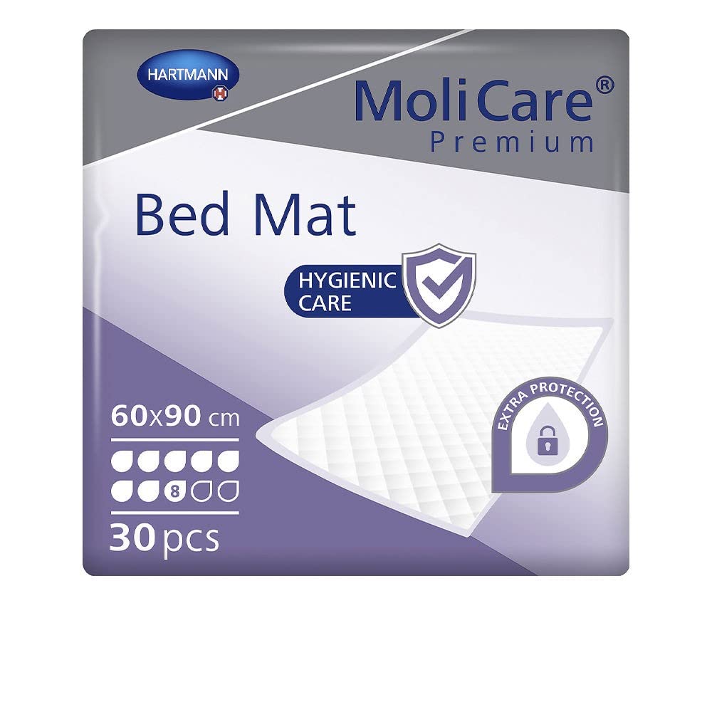 MoliCare Premium BedMat: Empapador para Proteger Camas, Sillones y Sofás, Desechables, para Pacientes Incontinentes, 60x90cm, 30 Unidades