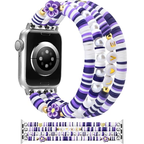 Newlibery�r�[�Y�u���X���b�g Apple Watch�p�o���h 38mm 40mm 41mm 42mm (S10) ���f�B�[�X �L���[�g �t�@���V�[ �v���b�s�[ �n���h���C�h �L�k���X�g���b�`�X�g���b�v iWatch Series 10/9/8/7/