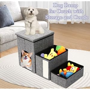 Dog-Stairs-Flymer-Dog-Ramp-for-Bed-and-Couch-with-Storage-and-Condo-Foldable-3-Steps-Pet-Stairs-for-Small-Dogs-and-Cats - Cucciolini Doodles   Dog-Stairs-Flymer-Dog-Ramp-for-Bed-and-Couch-with-Storage-and-Condo-Foldable-3-Steps-Pet-Stairs-for-Small-Dogs-and-Cats