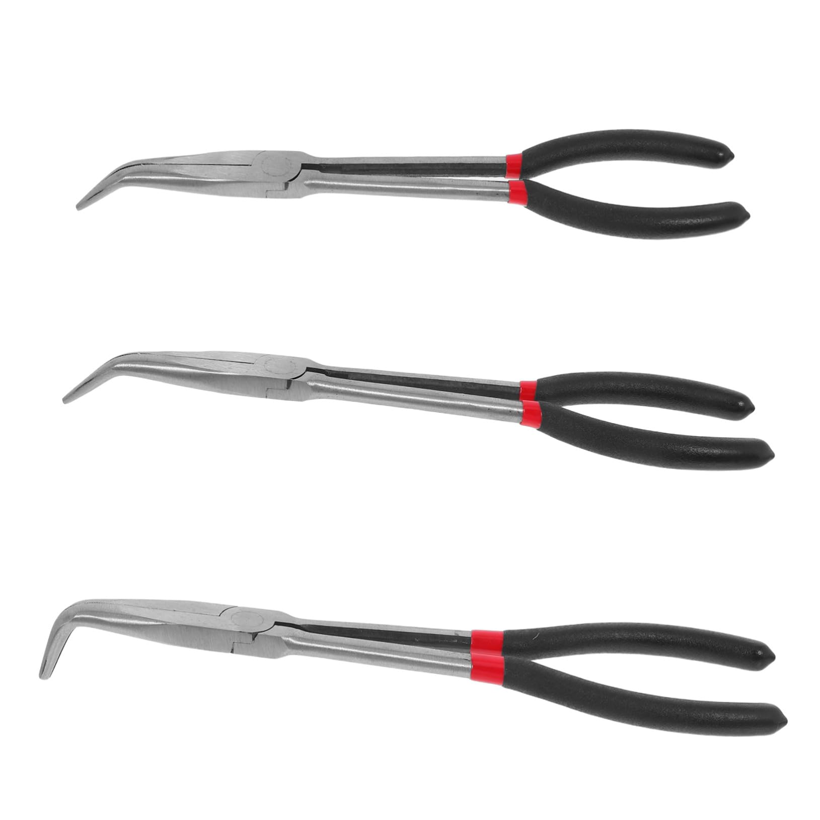 3 Pièces Pince à Bec Long Incurvé avec Manches Isolants Outils de Précision pour Travaux Minutieux Électronique et Automobile Poignée Antidérapante pour Meilleure Prise et