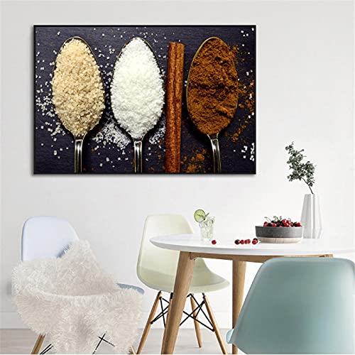 Cuisine peinture mur art épices grand format poster moderne toile décoration 70x100 cm sans cadre