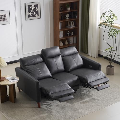 電動リクライニングソファー 2人掛け 3人掛け 左右独立調節 オットマン一体型 USB/Type-C充電口 ゼロウォール設計 テーブル付き 156°調整可能 電動ソファー 耐圧分散 北欧風 (チャコールグレー)