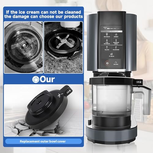 Image of Outer Bowl Lid and 301 Paddle for NC301 Ice Cream Maker,Reusable Ninja Creami Replacement Accessories Compatible with Ninja NC299AMZ /NC301 /NC300 Series