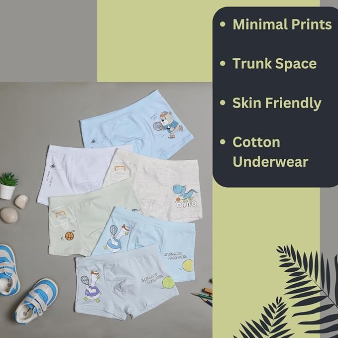 Image of Little Swag Pack of Cotton Panties for Baby Boys Kids Underwear with Multiple Prints, Everyday Wear Boxers, Boy Shorts, Innerwear