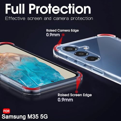 Image of TheGiftKart Crystal Clear Back Cover Case for Samsung Galaxy M35 5G | 360 Degree Protection | Shock Proof Design | Transparent Back Cover Case for Samsung Galaxy M35 5G (PC & TPU, Transparent Bumper)