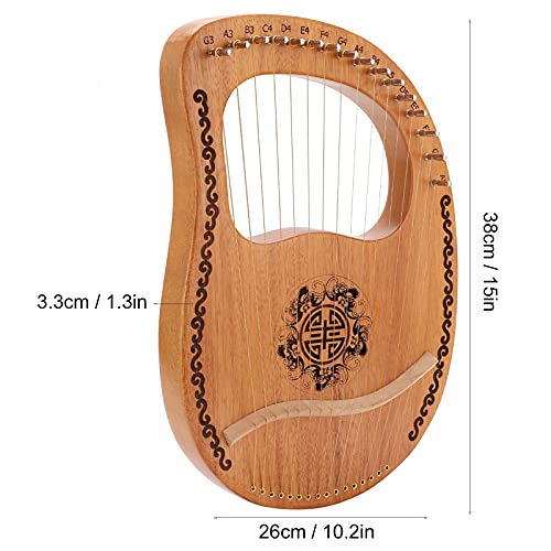 Gek Winkelen Vintage Lyar Harp, 16 String Lier Harp Lier Harp met Stemsleutel voor Lyar Harp Liefhebbers voor Beginners - Image 4