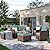 VONZOY Patio Furniture Set, 5 Pieces Outdoor Sectional Sofa Couch with Chairs, Ottomans and Thick Cushions, All Weather Wicker Rattan Patio Conversation Set Light Blue
