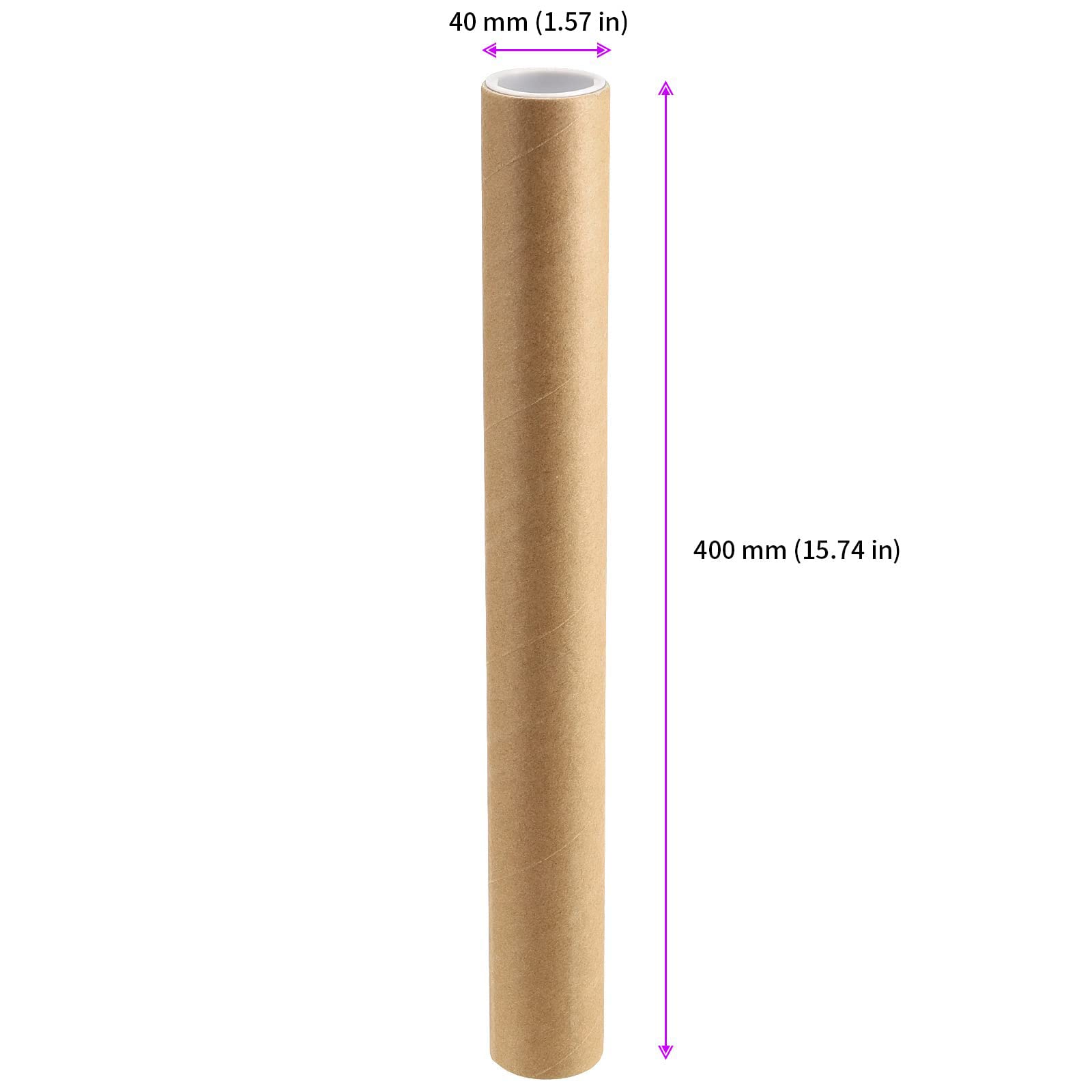 JEUIHAU Lot de 18 tubes d'expédition en kraft avec capuchons, construction en spirale, recyclables pour le transport, le stockage