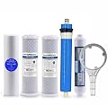 Reverse Osmosis DRO ERO Universal Filter Kit 1 Year Set, Compatible with Most 10" Water Filtration Systems, Under Sink RO Water Filter Kit with Membrane and Filter Wrench