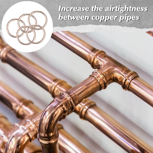 Image of Yaocom 30 Pcs 15% Silver Brazing Joint Solder Ring Silfos Rings for 1 /2 inch O. D. Copper Tubes Silver Solder Brazing Ring for HVAC Copper Tubes Small Welding Process