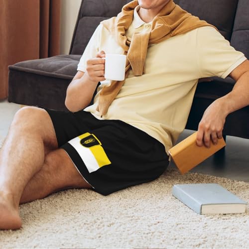 Flag Of Volga Germans Pajama Shorts for Men, Men's Pajama Bottoms, Sleepwear for Summer3