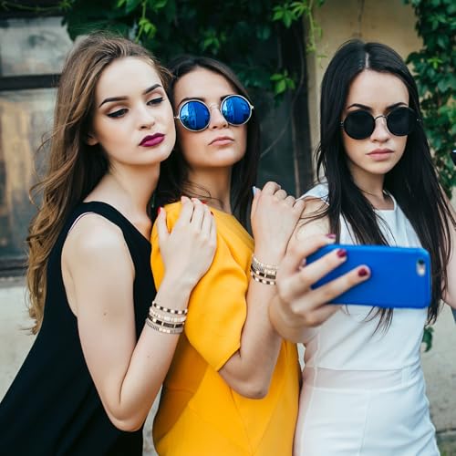 Jadive 4 Pcs Tila Flat Beaded Stretch Bracelets for Women Bohemian Friendship Bead Bracelets Glass Cute Boho Style Square Beaded Decorations for Jewelry Friend Gifts3