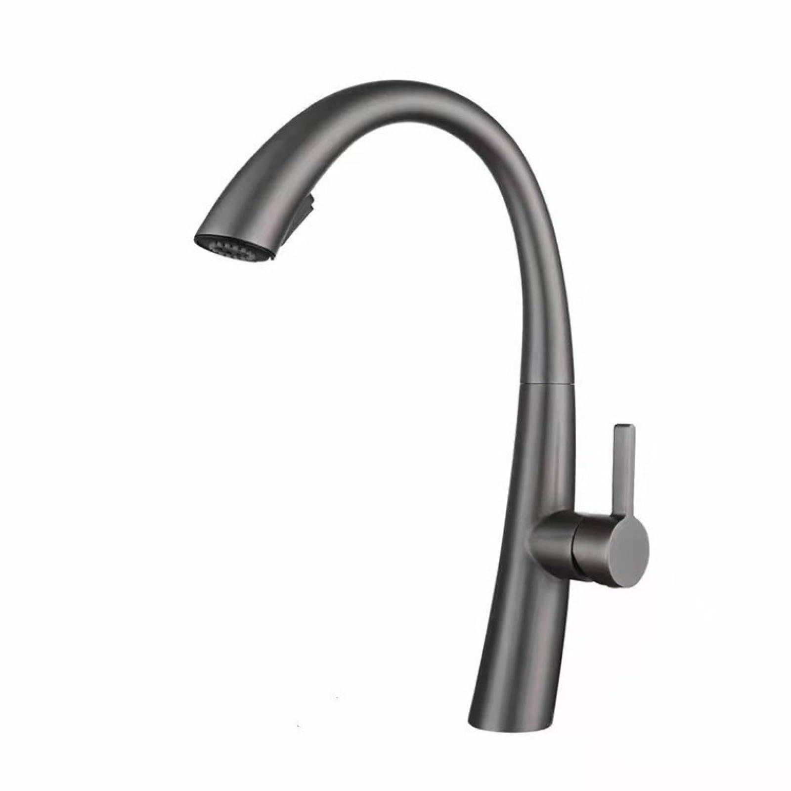 Fanjubei Bullet Ash Pull-Out 304 Stainless Steel 360° Rotating Hot And Cold Kitchen Faucet, Shot Gray