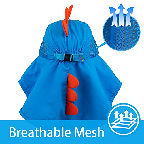 Kids Sun Hat UPF 50+ Boy Girl Protection Hat Wide Brim Beach Hats with Mesh and Adjustable Chin Strap4