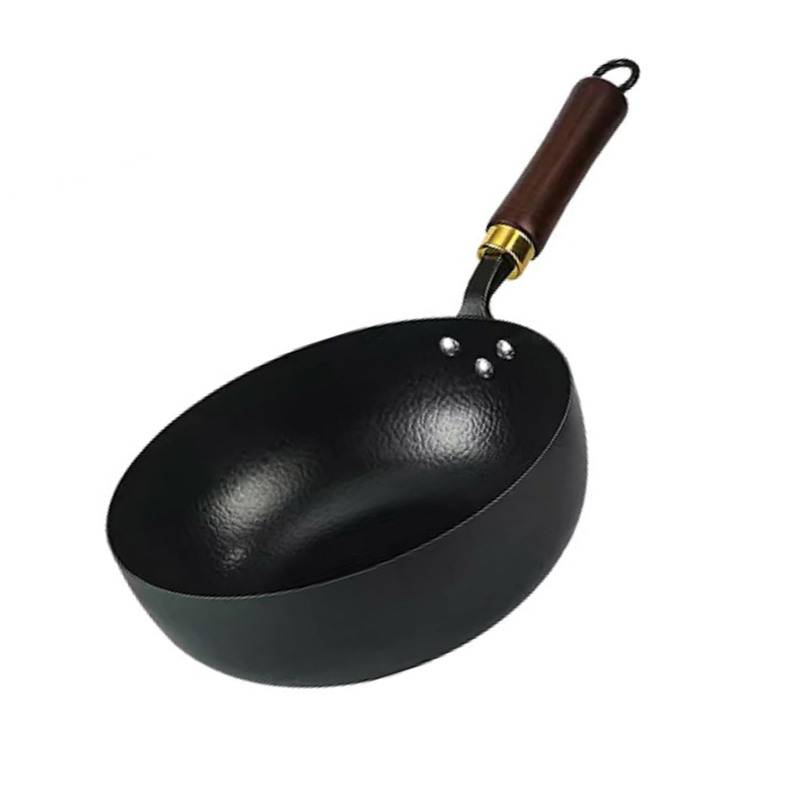XAGMODSHN Padella professionale in acciaio carbonio con fondo da 24 cm per riscaldamento rapido, soffritto e preparazione dei pasti in famiglia, padelle con finiture lisce