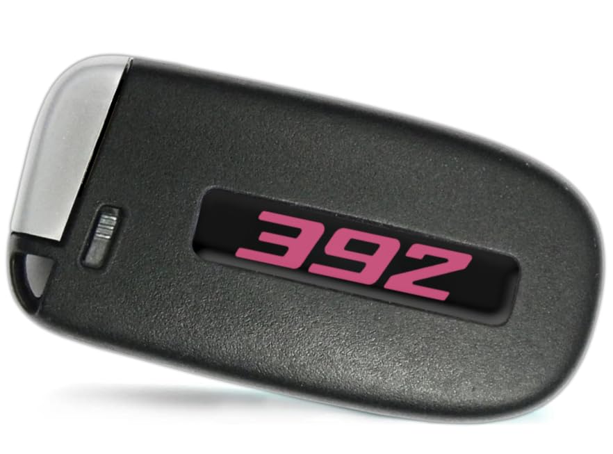 Image of 2PCS Key Fob Badges Compatible with Challenger Charger Durango Vehicle 2015-2024- Set of 2 - Finest Stickers Inlays Emblems for 392 Style, Perfect for Decals [Car Key not Included] (Pink,392)