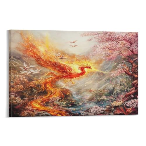 Toile Phoenix KAYZTGSDA decoration murale moderne pour grand salon lumineux