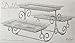 Godinger Silver Art Dublin 3 Tiered Glass Buffet Serving Tray - Chrome Plated Platter Stand with Starburst Design - Party and Event Dessert and Food Display Server