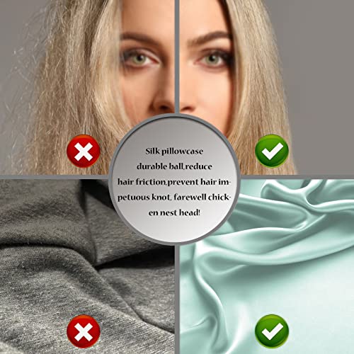 Silk Pillowcase for Hair and Skin,Soft,Breathable and Sliky Standard Size Pillow Cases Set of 2,Both Sides Natural Mulberry Silk Pillowcases with Hidden Zipper(Standard Size 20"X 26",2pcs)