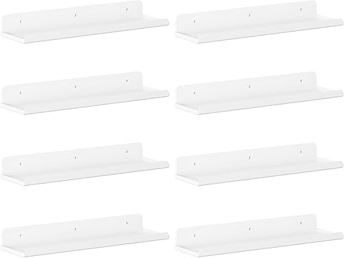 Miniatura 17 de Lifewit Estantes flotantes para pared, paquete de 4 estantes acrílicos blancos de 15 pulgadas, decoración de habitación para estantería/exhibición