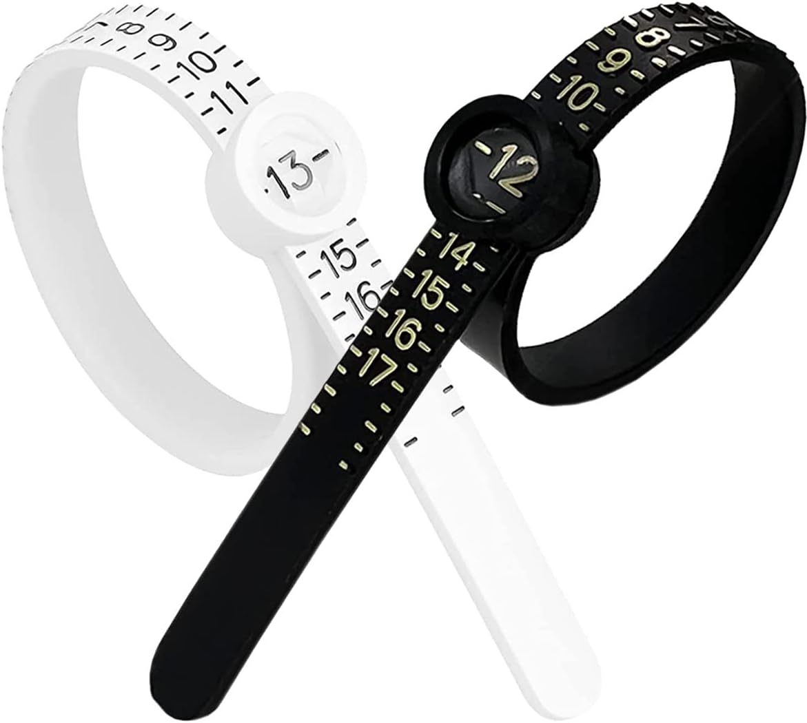 ToneGod 2 PCS Ring Sizer Measuring Tool Reusable Finger Size Measuring Set (USA Rings Size)