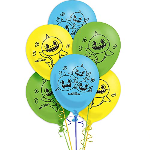 Image of Latex Balloons - 12 inch - Perfect for Birthdays, Theme Days & Special Events, Baby Shark, Pack of 6