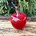 Red Glass Apple Figurine – Hand-Blown Murano-Style Fruit – Art Glass Apple Ornament for Kitchen Shelf or Desk – Collectible Paperweight & Gift