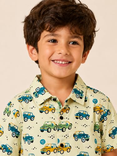Image of RICH COPPER Fashionable Cotton Printed Half Sleeve Casual Shirt for Men Featuring Lightweight Fabric and Modern Design